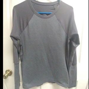 Grey long sleeve workout top